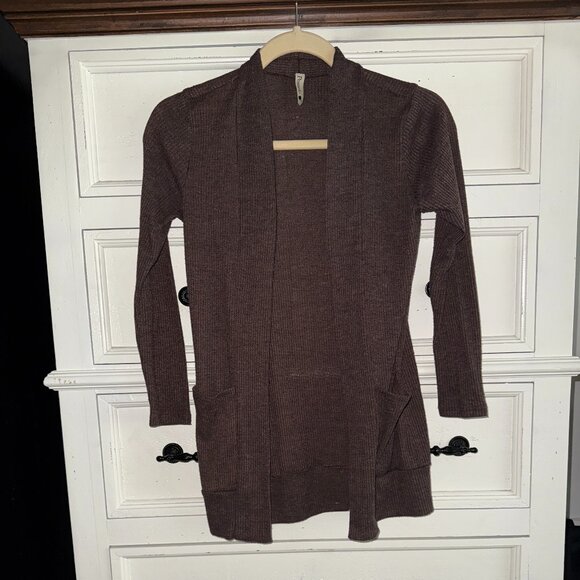 Girls Pomelo Ribbed Cardigan Size Medium Brown - Picture 1 of 6